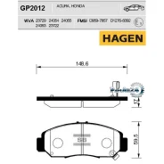 ������� ��������� Honda Civic 01-05/FR-V 1.7-2.2 05-/Stream 1.7/2.0 01- �������� Sangsin Brake GP2012, ������ GP2012 ����