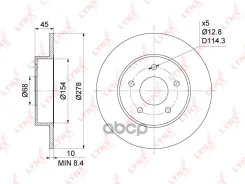 ���� ��������� ��������������� (278x10) | ��� | Nissan Primera(P12) 1.6-2.5 02- / Almera Tino 1.8-2.2D 00- LYNXauto ���. BN1101 BN1101 ����