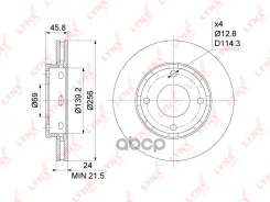 ���� ��������� ������������� (256x24) | ����� | Mitsubishi Colt(Z_) 1.1-1.5 04-12 / Smart Forfour 1.1-1.5D 04-06 LYNXauto ���. BN1094 BN1094 ����