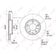 ���� ��������� ������������� (283x25) | ����� | Lynxauto BN-1072 BN1072 ����