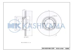 ���� ���������, �������� 08.7822.10 236x12,5 4 ��� Chevrolet Spark II M200 2005-2010, Daewoo Matiz I M100 1998- Kashiyama G20002 G20002 ����