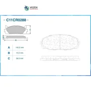 ������� ��������� Toyota Hiace 2.0-2.7 84- �������� SemiMetallic �����. Cworks C11CR0288 C11CR0288 ����