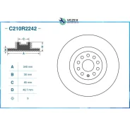 ���� ��������� AUDI A3 (8V1/ 8VK) 05/2016 - 12/2017 �����. Cworks C210R2242 C210R2242 ����
