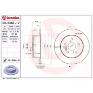 ���� ��������� (�����) Toyota Camry (XV30, XV40, XV50) 01-21 / Camry UAE/USA 01-17 Brembo 08. B566.11, ������ 08B56611 ����