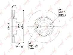 ���� ��������� �������� ��� Hyundai IX35, Sonata(���� ��������� ��������) BN1055 LYNXauto BN1055 ����