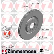 ���� ��������� ! �����. 312x25/34-5x100 Audi A3/TT, VW Golf/Bora 1.8-2.8 98 Zimmermann 100124020 100124020 ����