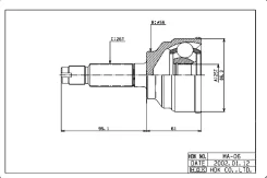 ���� �������� /����� HDK ��� Mazda Capella 626 Telstar 19871994 Freendy GDE# GDFP8791 GV8W9294 GVFW8994; 25*56*26; MA006; GA4425500 HDK MA006 ����