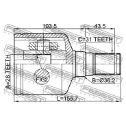 ���� ���������� ����� 28X36.2X31 �������� ��� FORD Mondeo CA2 2007-2014 [EU] 2111-AWF21LH Febest 2111AWF21LH 2111AWF21LH ����