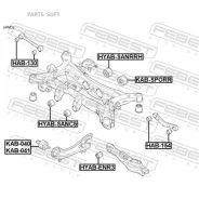 ����������� ������ Hyundai Santa FE 12 2012-2015 ����. ��������. ����. Febest KAB040 KAB040 ����