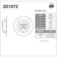 ���� ��������� KIA Sorento, Hyundai Santa Fe 2.4/2.0CRDi-2.2CRDi 09 SD1072 Sangsin Brake SD1072 SD1072 ����