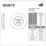 ���� ��������� Chevrolet Captiva/OPEL Antara 07- �������� ����. SD3019 Sangsin Brake SD3019 SD3019 ����