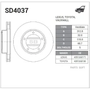 ���� ��������� Toyota Land Cruiser 100 4.7/4.2TD 98 SD4037 Sangsin Brake SD4037 SD4037 ����
