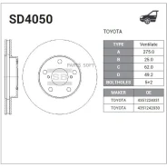 ���� ��������� Toyota RAV 4 all 00 SD4050 Sangsin Brake SD4050 SD4050 ����