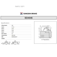 ���� ��������� Toyota Avensis 03- �����. Sangsin Brake SD4046 SD4046 ����