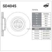 ���� ��������� �������� Toyota Avensis T25 SD4045 Sangsin Brake SD4045 SD4045 ����