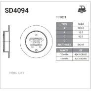 ���� ��������� Toyota RAV4 2.0/2.2D 06 SD4094 Sangsin Brake SD4094 SD4094 ����