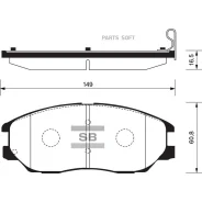 ������� ��������� �������� Hyundai XG 350, Ssangyong Rodius 2.7/3.5i V6 03 SP1161 Sangsin Brake SP1161 SP1161 ����