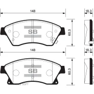 ������� ��������� GM Cruze/Astra J 10- �����. R15 Sangsin Brake SP1362 SP1362 ����