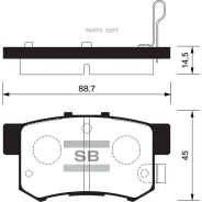 ������� ��������� �������� Honda CR-V/FR-V 1.7/2.0 02/Stream 1.7/2.0 01 SP1368 Sangsin Brake SP1368, ������ �������� SP1368 ����