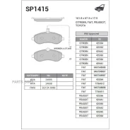 ������� ��������� �������� Citroen Jumpy, Fiat Scudo, Peugeot Expert 1.6/2.0 06 SP1415 Sangsin Brake SP1415 SP1415 ����