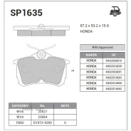 ������� ��������� �������� Honda Accord 1.6i-2.3i/2.0TDi 98 SP1635 Sangsin Brake SP1635 SP1635 ����