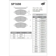 ������� ��������� Skoda Octavia 12-/VW GOLF 12-/Passat 08- �������� SP1698 Sangsin Brake SP1698 SP1698 ����