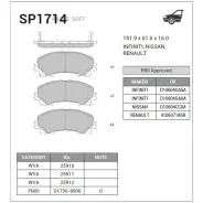 ������� ��������� Infiniti Q50 14- Sangsin Brake SP1714 SP1714 ����
