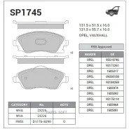 ������� ��������� �������� Opel Corsa 1.0-1.7DTi 00-01 SP1745 Sangsin Brake SP1745 SP1745 ����