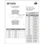 ������� ��������� Skoda Fabia 99-08/VW POLO 01- ������ � ����. SP1870 Sangsin Brake SP1870 SP1870 ����
