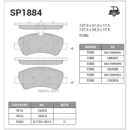 ������� ��������� �������� Ford Transit/Tourneo 2.20TDCI 12 SP1884 Sangsin Brake SP1884 SP1884 ����