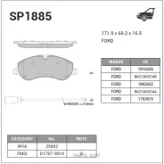 ������� ��������� �������� Ford Transit 14/Transit/Tourneo Custom 12 SP1885 Sangsin Brake SP1885 SP1885 ����