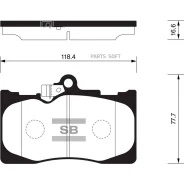 ������� ��������� Lexus LS430 00- �����. Sangsin Brake SP2302 SP2302 ����
