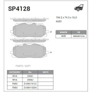 ������� �������� AUDI Q5/Q7 15- SP4128 Sangsin Brake SP4128 SP4128 ����