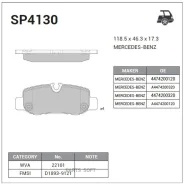 ������� ������ Mercedes VITO (W447) SP4130 Sangsin Brake SP4130 SP4130 ����