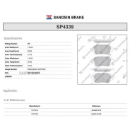 ������� ������ Toyota C-HR 19- SP4339 Sangsin Brake SP4339 SP4339 ����