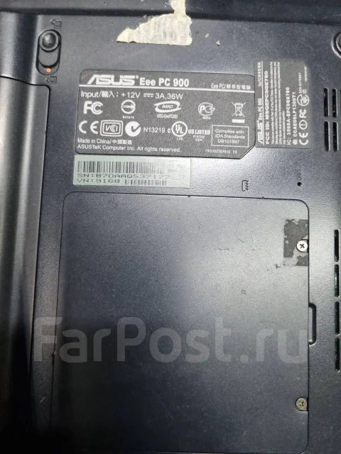 Asus Eee PC 900. 10", 1����, ��� 1024 ��, ���� 4���, WiFi: 1, ����������� �� 1��. ����
