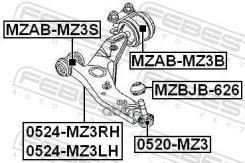 ����� �������� ������ ������! Mazda 3 BK all 03 [178Febest0524MZ3RH] 0524MZ3RH ����