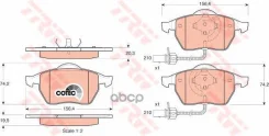 ������� ��������� �������� �������� AUDI A4 95/ A6 97/ Passat B6 156.3x74x20.3��/ ATE / � �������� [178Trwgdb1307] GDB1307 ����