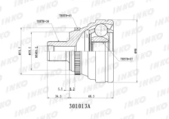 ���� ������� 38/27 ABS 45 �������� ������ ����� ��� AUDI A6, AUDI 100, AUDI 80 inko 301013a 301013A ����