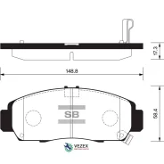 ������� ��������� Honda Acura TL 99- ������. Sangsin Brake SP2114 SP2114 ����