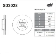 ���� ��������� ��������! Hyundai Accent, KIA Rio 1.4/1.6/1.5CRDi 05 Sangsin Brake SD2028 SD2028 ����