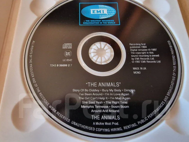 Audio CD. The Animals. Фирменный! Торг! UK. 1964 год, б/у, в наличии ...