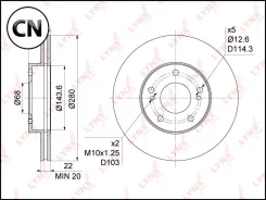 ���� ��������� ������������� (280x22) | ����� | BN1106 LYNXauto BN1106 BN1106 ����