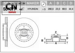 ���� ��������� �������� (280�23) 5 ��� Sangsin Brake SD1071 SD1071 ����