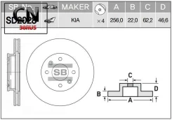 ���� ��������� �������� (256�22) 4 ��� Sangsin Brake SD2028 SD2028 ����