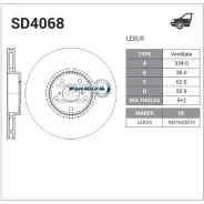 ���� ��������� (�������/ �����) Lexus GS 05-20 / IS 05- Sangsin Brake SD4068, ����� �������� SD4068 ����