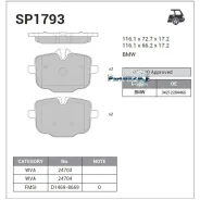 ������� ��������� BMW 5 F10/F11 3.0-4.4 10- ������ Sangsin Brake SP1793 SP1793 ����