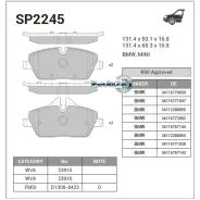 ������� ��������� BMW E81/E87/MINI Cooper 04- �������� Sangsin Brake SP2245 SP2245 ����