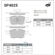 ������� ��������� Volvo XC60 08- �������� Sangsin Brake SP4025 SP4025 ����