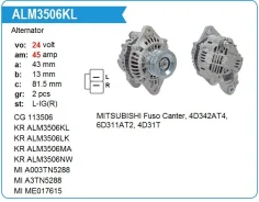 ��������� ALM3506KL Mitsubishi Fuso Canter 4D33, 4D35 Krauf A003TN5288, A3TN5288, ME017615 ����